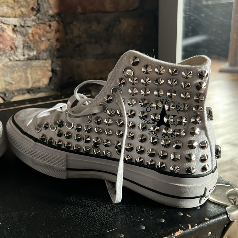 Nwot Custom-Made Studded Platform Converse. - image 5